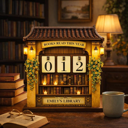 Personalized Books Read Tracker, Oriental Bookshelf Decor, Book Lover Gift