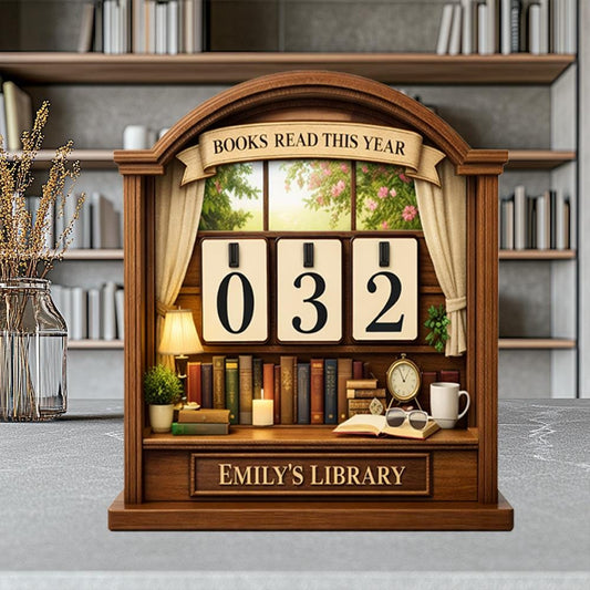 Personalized Books Read Tracker, 3D Wooden Dragon, Book Lover Gift