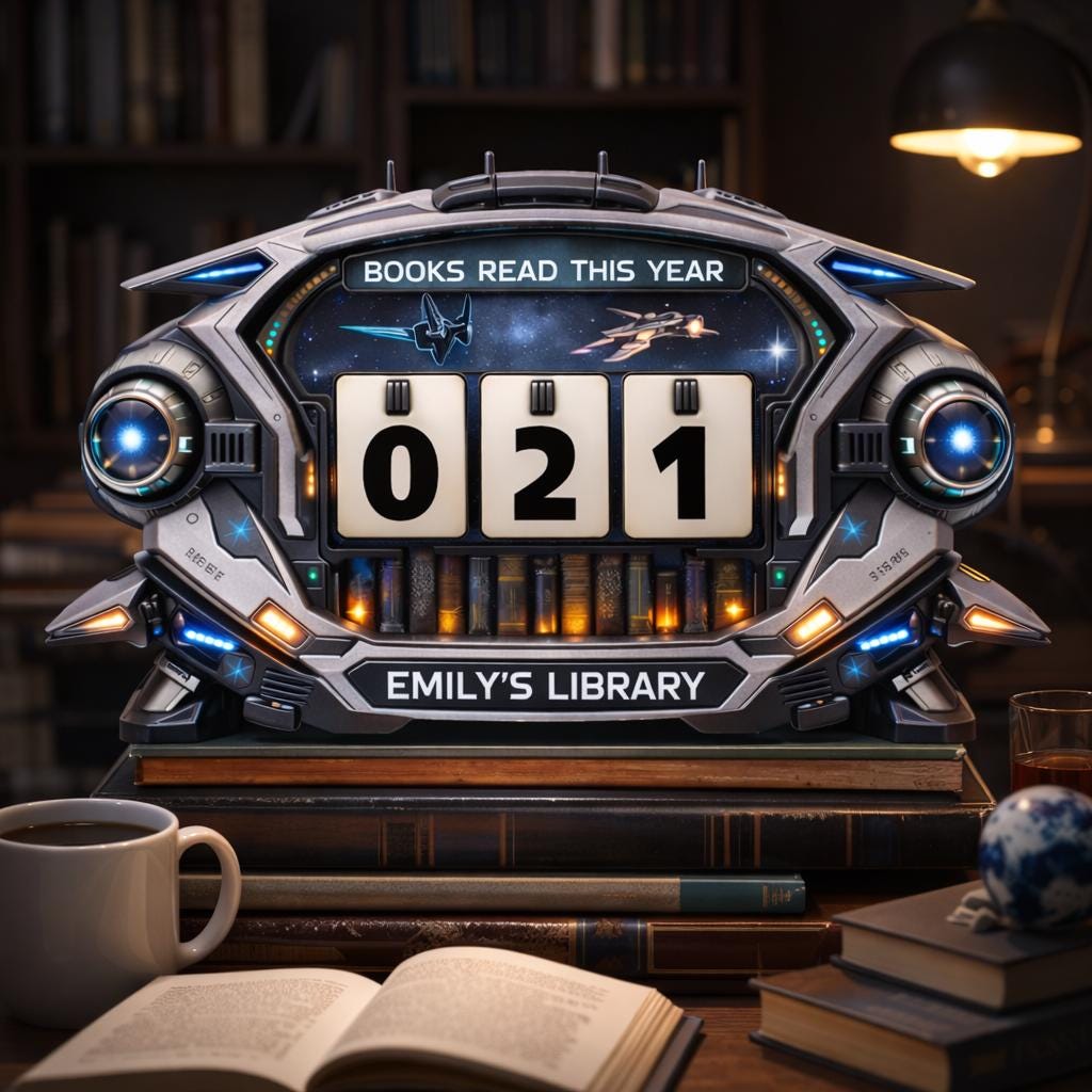 Personalized Book Tracker – Futuristic Library Decor, Reading Counter Display