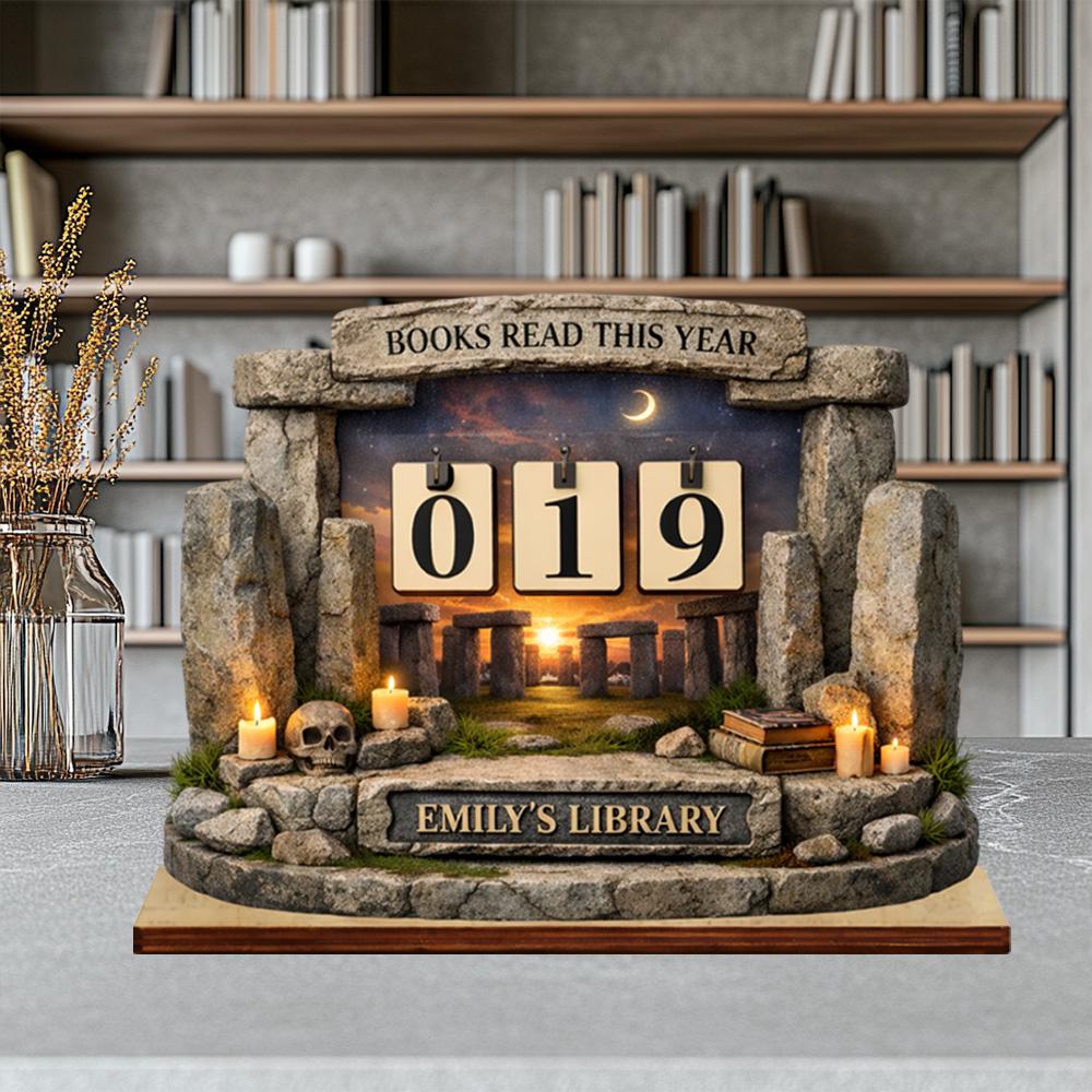 Books Read This Year Tracker – Personalized Reading Counter, Book Lover Gift, Bookshelf Library Decor