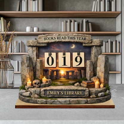 Books Read This Year Tracker – Personalized Reading Counter, Book Lover Gift, Bookshelf Library Decor