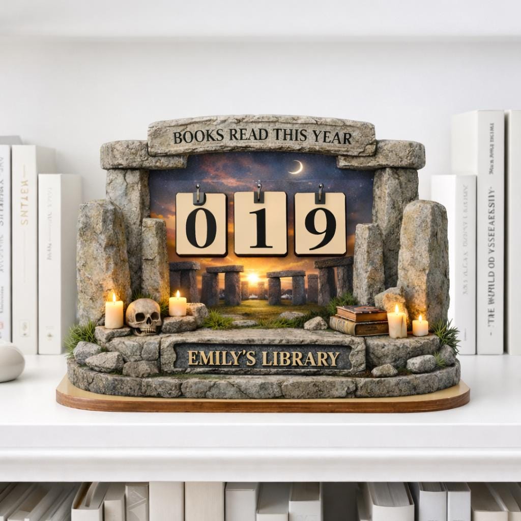 Books Read This Year Tracker – Personalized Reading Counter, Book Lover Gift, Bookshelf Library Decor