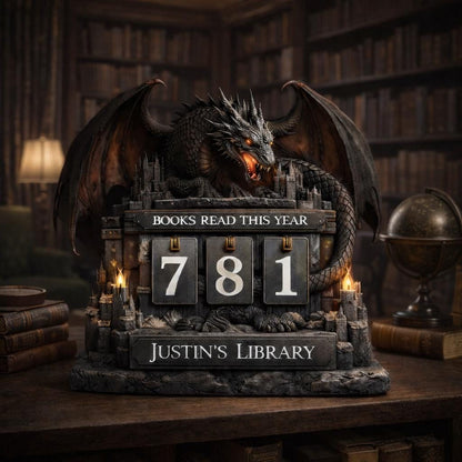Dragon Book Reading Tracker, Gothic Library Decor, Fantasy Reader Gift