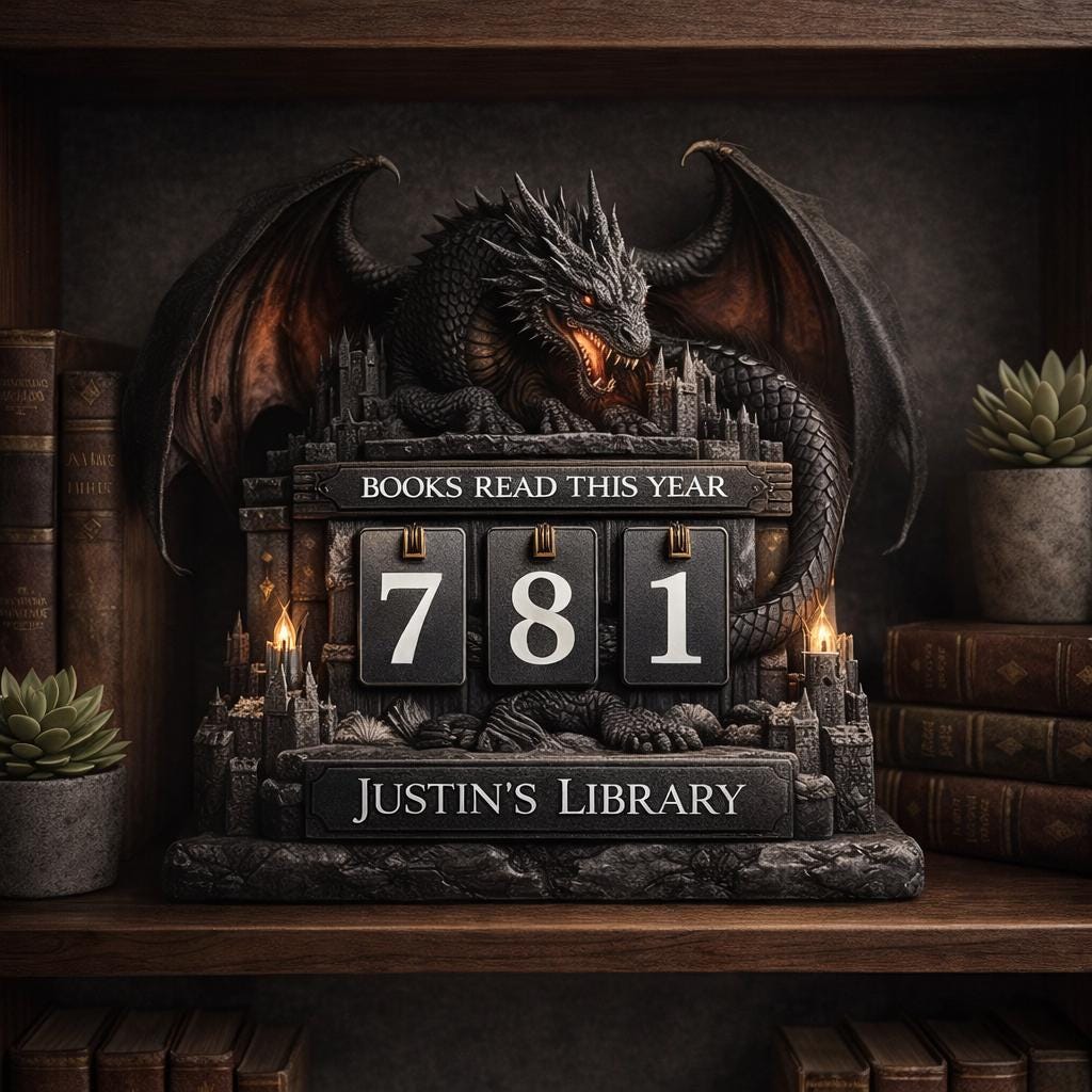 Dragon Book Reading Tracker, Gothic Library Decor, Fantasy Reader Gift