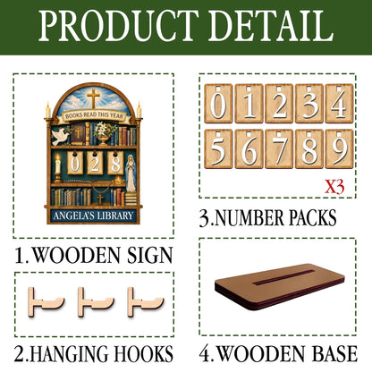 Personalized Catholic Books Read This Year Sign, Christian Library Decor