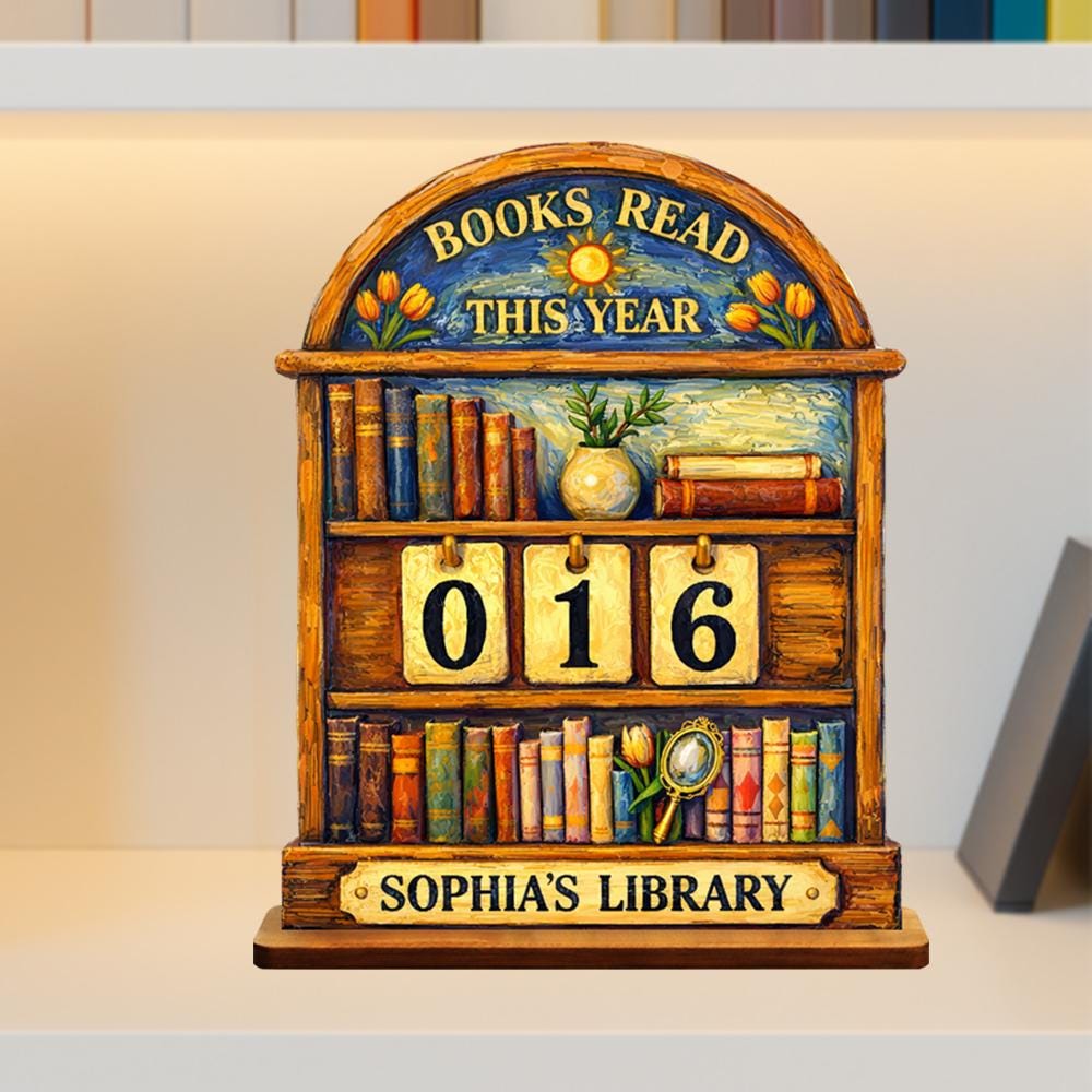 Personalized Books Read This Year Sign – Custom Library Tracker, Literary Decor