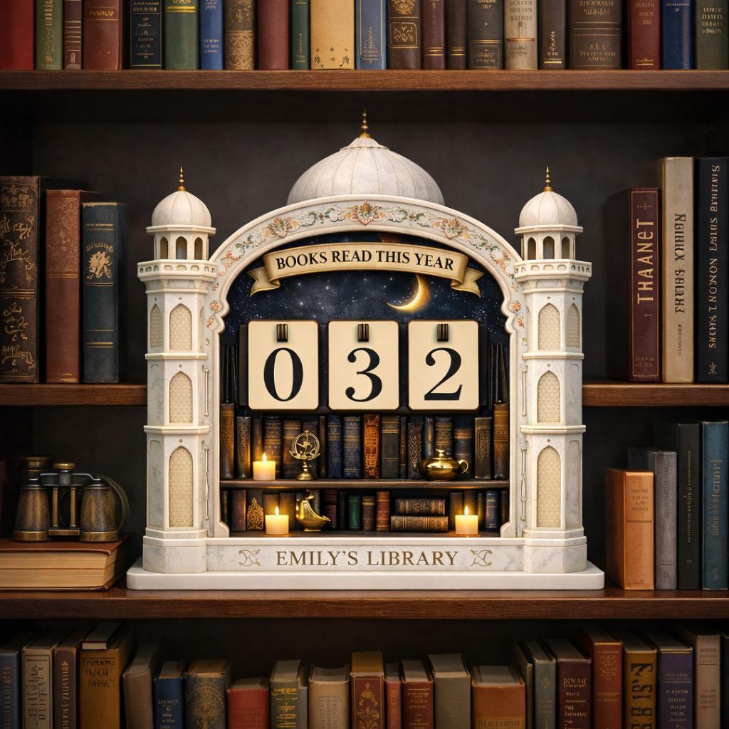 Personalized Book Tracker, Moorish Arch Library Decor, Book Lover Gift