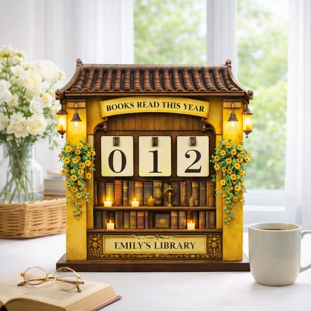 Personalized Books Read Tracker, Oriental Bookshelf Decor, Book Lover Gift
