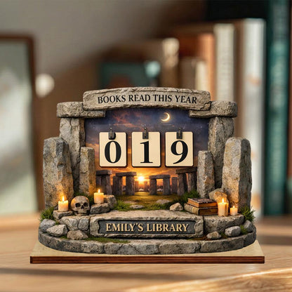 Books Read This Year Tracker – Personalized Reading Counter, Book Lover Gift, Bookshelf Library Decor