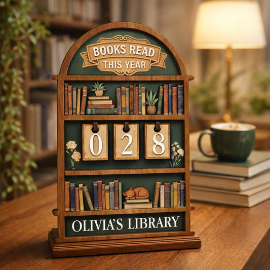 Personalized Books Read This Year Sign, Custom Library Decor