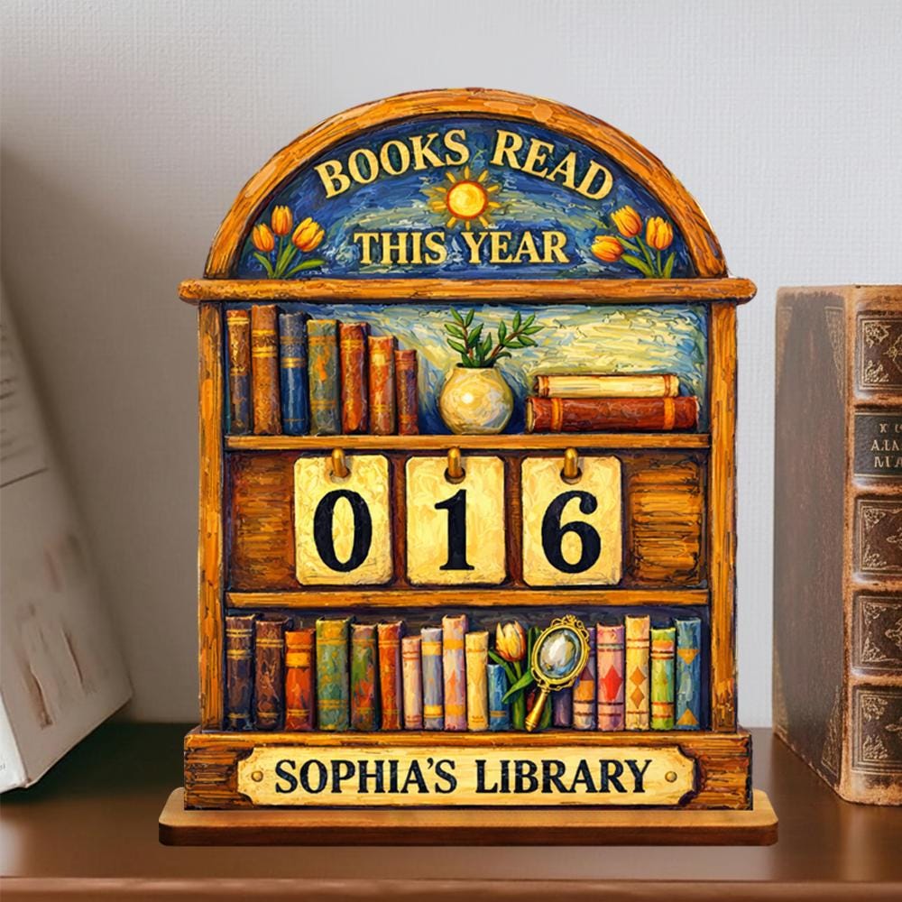 Personalized Books Read This Year Sign – Custom Library Tracker, Literary Decor