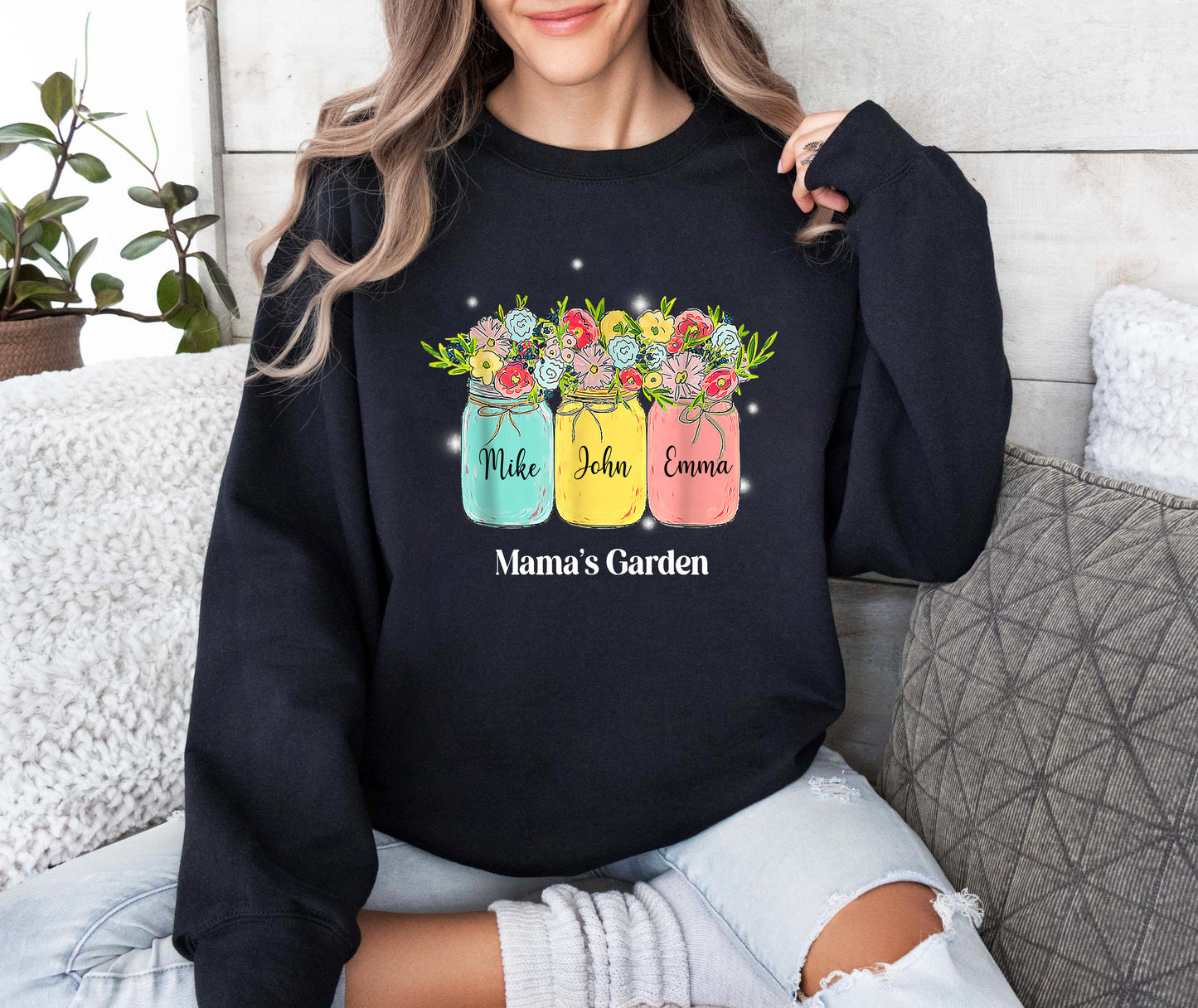 Mama's Garden Shirt, Mother Day Gift, Mom's Flowers Garden Sweatshirt, Custom Mom Shirt, Custom Flower Shirt