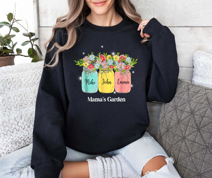 Mama's Garden Shirt, Mother Day Gift, Mom's Flowers Garden Sweatshirt, Custom Mom Shirt, Custom Flower Shirt