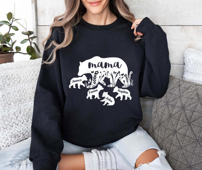 Mama Bear With Name Sweatshirt , Mom Shirt, Gift for Mother's Day