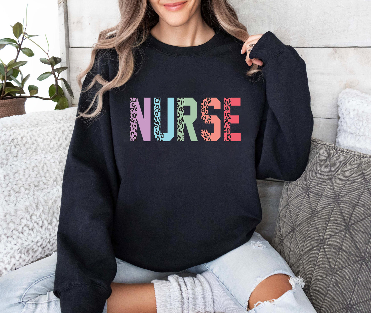 Women Nurse Leopard Sweatshirt, Nurse T-shirt, Gift for Nurse