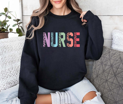 Women Nurse Leopard Sweatshirt, Nurse T-shirt, Gift for Nurse