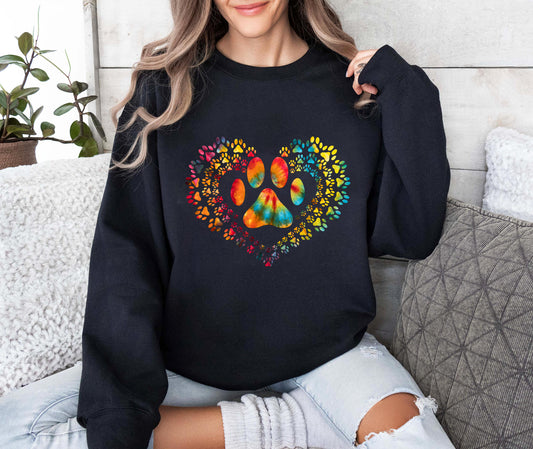 Tie Dye Love Dog Sweatshirt, Cute Dog T-Shirt