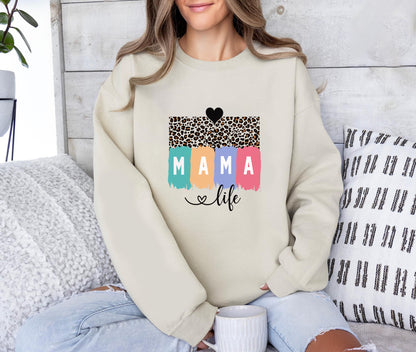 Mama Life Sweatshirt, Mama shirt, Leopard Mama shirt, Colorful Mama Shirt, Mother's Day gift