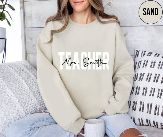 Custom Teacher Sweatshirt, Personalized New Teacher Name Hoodie, Teacher Team School Outfit