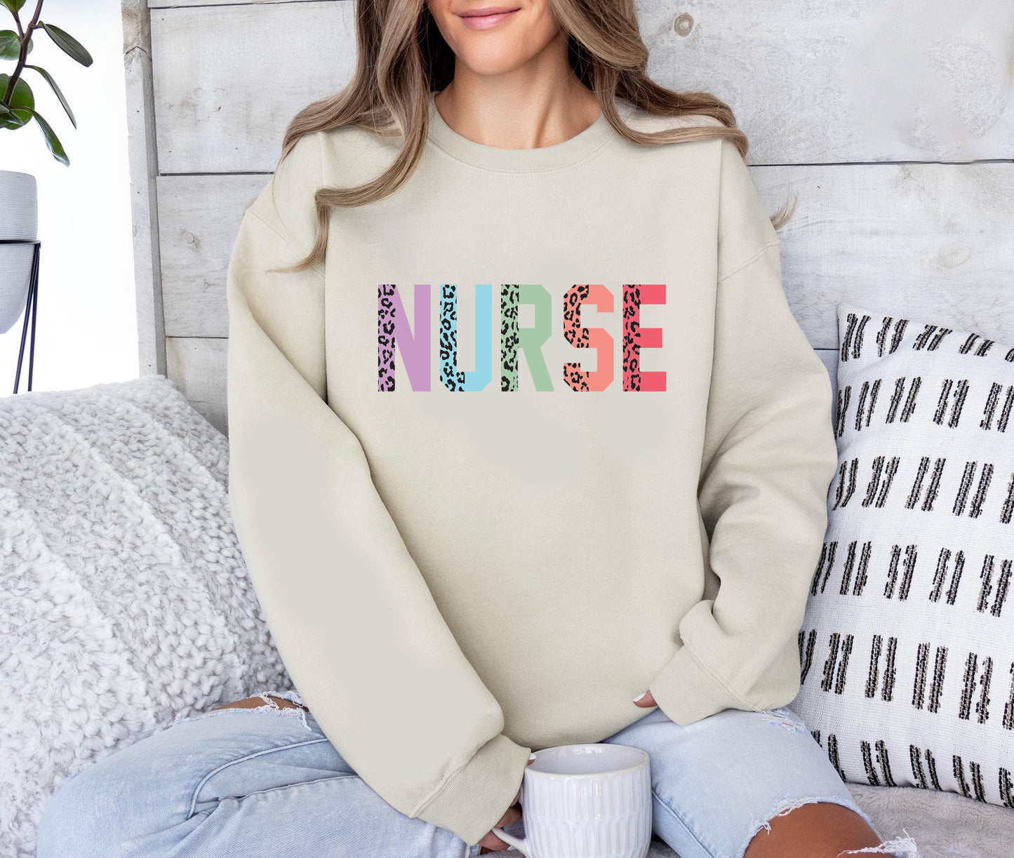 Women Nurse Leopard Sweatshirt, Nurse T-shirt, Gift for Nurse