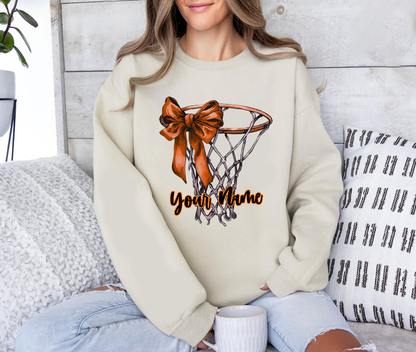 Coquette Basketball Sweatshirt, Basketball Mom Sweatshirt, Basketball Coquette Bow Sweatshirt, Sport Mom Gift,Basketball Lover Gift Game Day