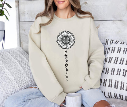 Mama Sunflower Sweatshirt, Cute Mama Shirt, Gift for Mother's Day