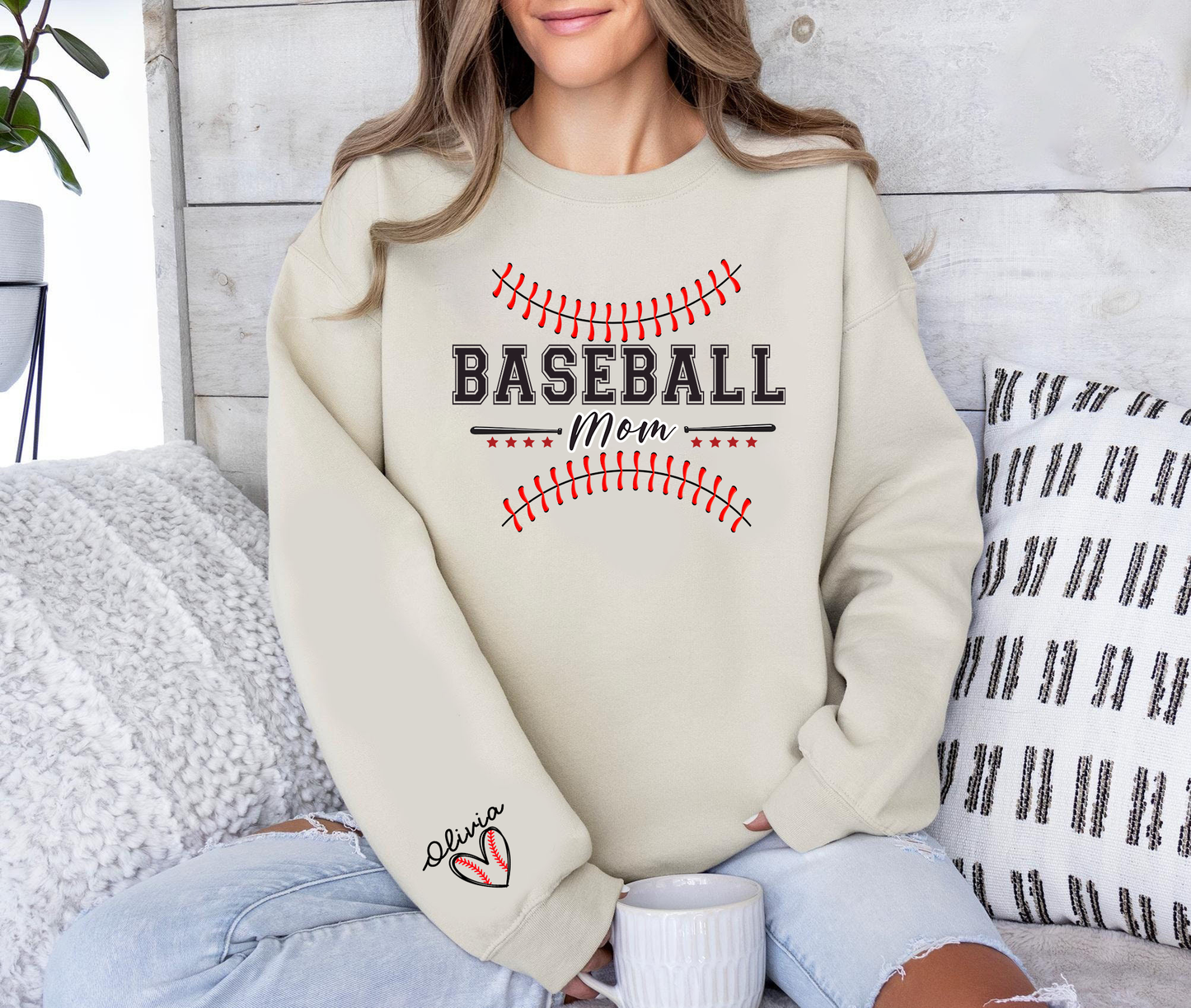 Personalized Baseball Mom Sweatshirt with Kids names, Baseball Hoodie For Women, Sports Mom Shirt, Mothers Day Gift
