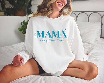 Custom Mama Sweatshirt With Kids Names, Mommy Outfit, Cute Momma Clothing, Gift for Mother's day