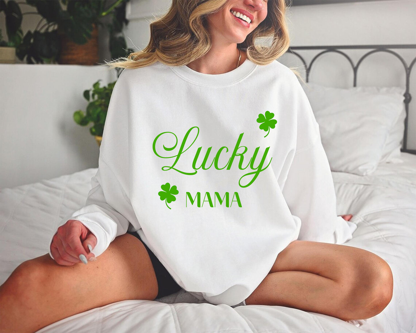 Lucky Mama Sweatshirt, One Lucky Mama Womens St Patrick's Day