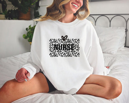 Nurse Sweatshirt, Nurse Shirts for Women, Nurse Saving Lives, Nurse Gift, Leopard Nurse Shirt, Nurse Life Shirt, Nurse Love Shirt