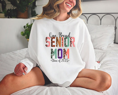 One Proud Senior Mom Class of 2025 Leopard Sweatshirt, T-Shirt