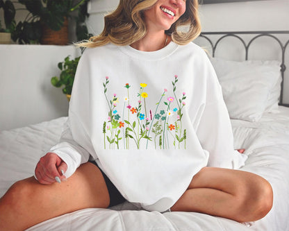 Wildflower Flowers Sweatshirt, Flower T-Shirt