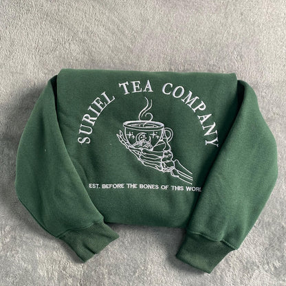 Acotar embroidered sweatshirt, Suriel Tea Company embroidery crewneck, gift for bookworm, bookish, fan SJM merch