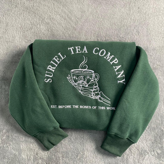 Acotar embroidered sweatshirt, Suriel Tea Company embroidery crewneck, gift for bookworm, bookish, fan SJM merch