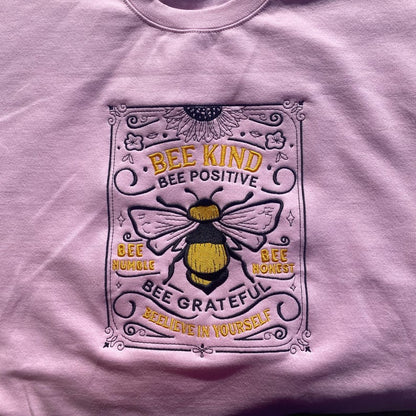 Bee Kind Embroidered Sweatshirt, Custom