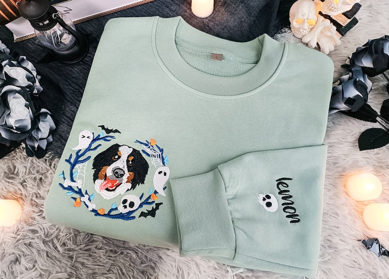 Geansaí Bróidnithe Tosaigh Neodrach, Léine Monagramáilte Íosta, Bronntanas Bróidnéireachta Cochaill Phearsantaithe Crewneck Ró-Mhórmhéide do Mhná 