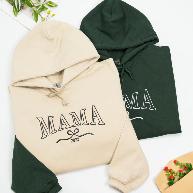 Custom Embroidered Birth Month Birth Flower Sweatshirt,Embroidered Birth Flower Crewneck,Birth Month Flower Hoodie,Custom Gift for Mama Mom