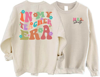 i Mo Mhúinteoir Rá Geansaí - Ainm Saincheaptha Sweatshirt Múinteora, Bronntanas Meas an Mhúinteora, Geansaí Múinteora is Fearr