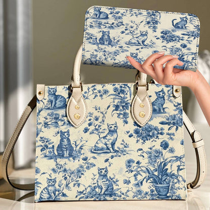 Leather Bag Blue Garden Whiskers