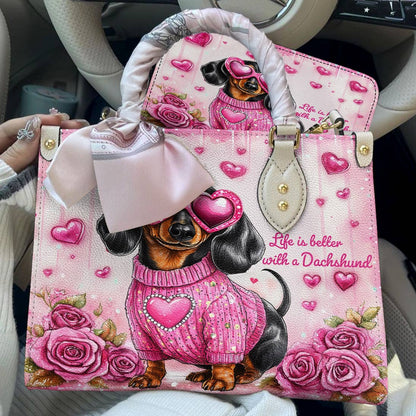 Dachshund Leather Bag Doxie In Love