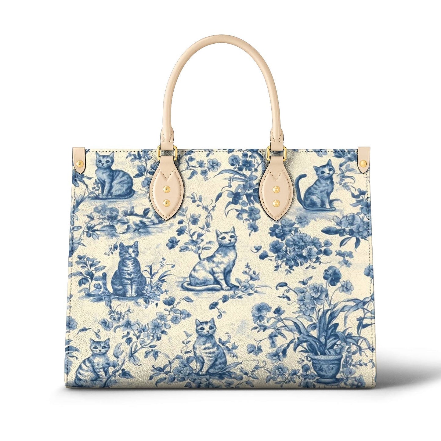 Leather Bag Blue Garden Whiskers