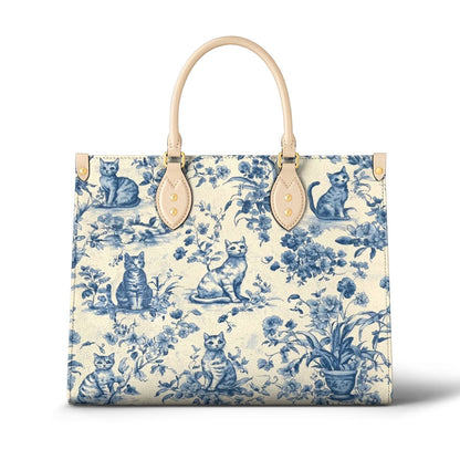 Leather Bag Blue Garden Whiskers