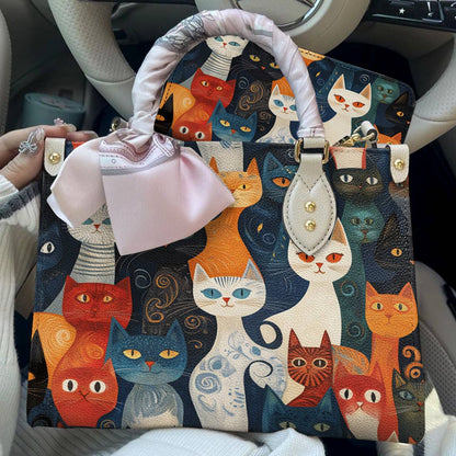 Cat Leather Bag Gentle Cat Friends