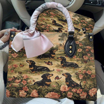Leather Bag Dachshund Garden Manor