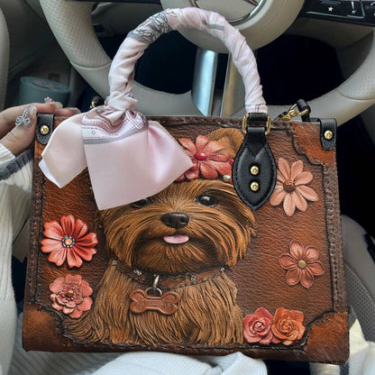 Leather Bag Wildflower Yorkie