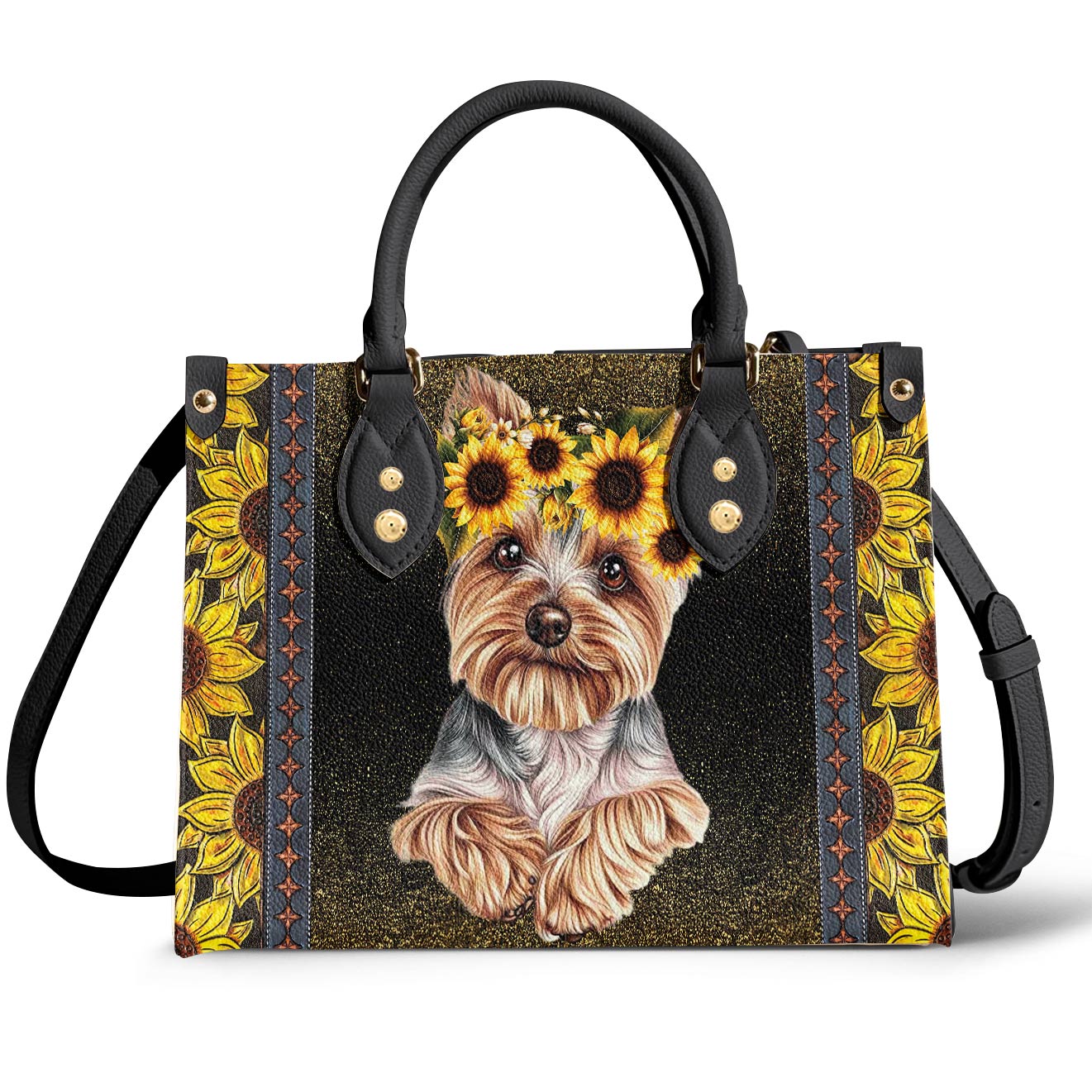 Yorkie Leather Bag You Are My Sunshine