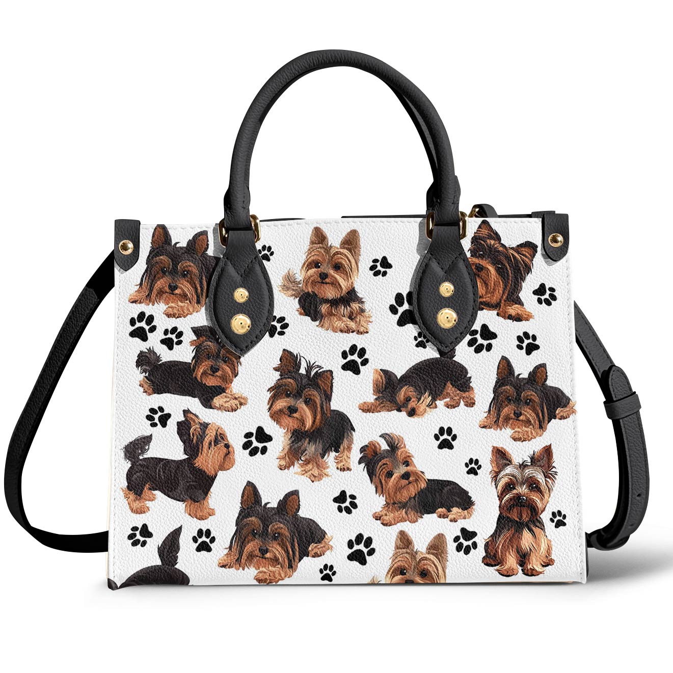 Yorkie Leather Bag Yorkie Love All Over