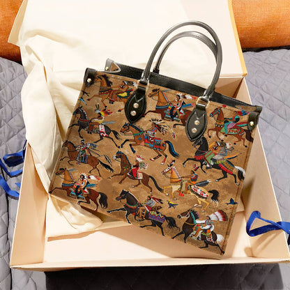 Leather Bag Majestic Native Horses