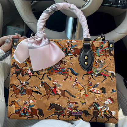 Leather Bag Majestic Native Horses