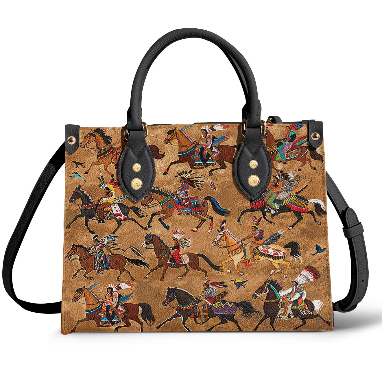 Leather Bag Majestic Native Horses